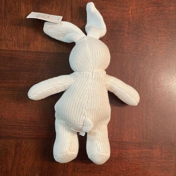 Best Years UK Knitted Organic Cotton White Bunny Rabbit Baby Rattle New - Picture 5 of 9